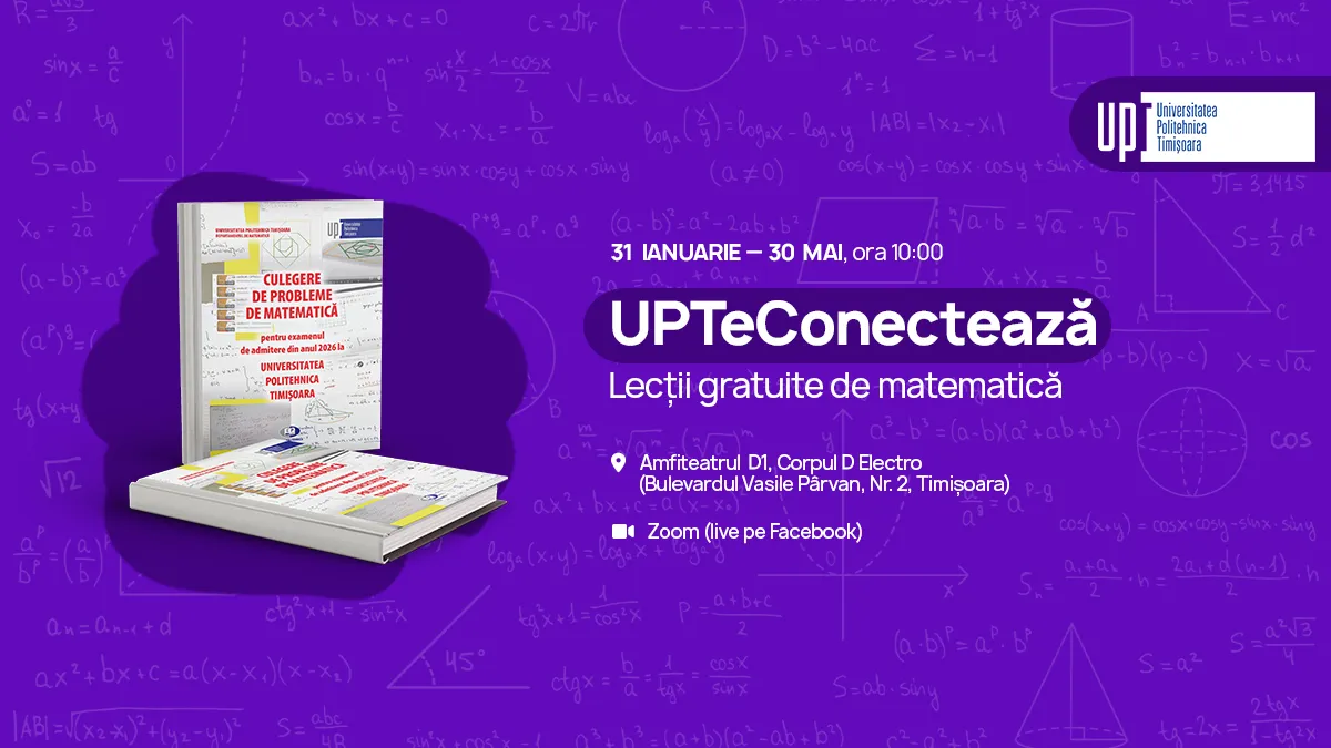 UPT, un sprijin real pentru elevii din toată țara: cursuri gratuite de pregătire la matematică, chimie și informatică, pentru bacalaureat și admitere